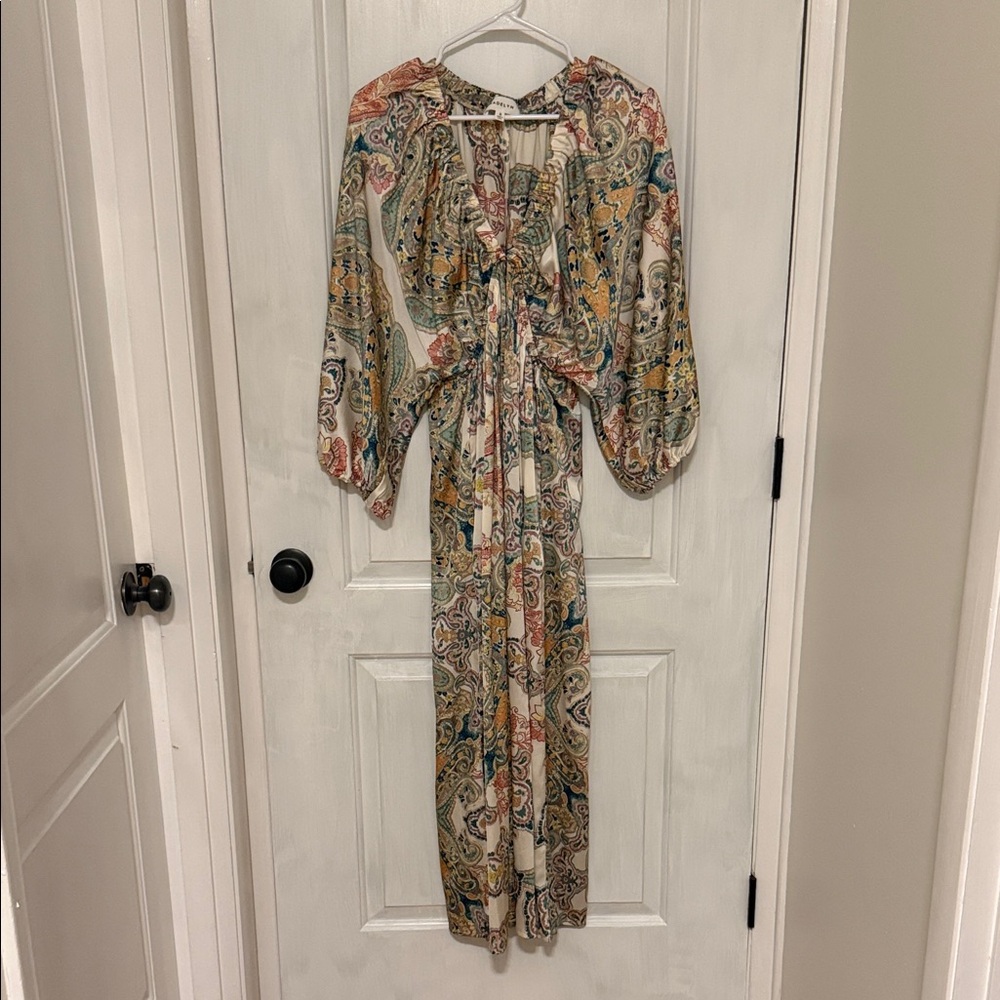 Bohemian Long Sleeve Paisley Dress